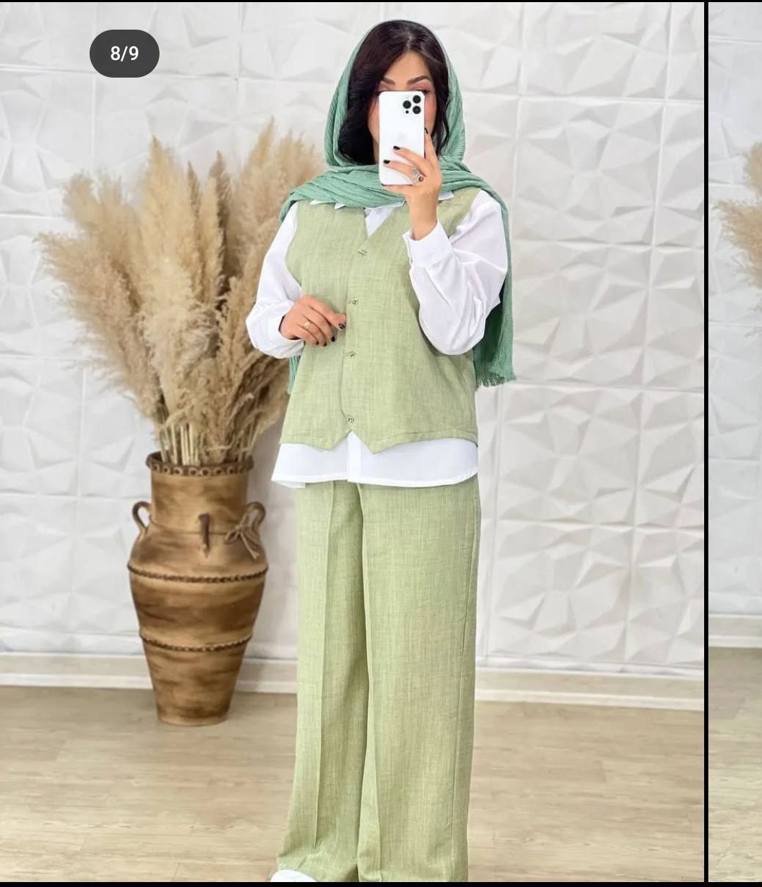 ست سه تیکه ✅جنس: صوفیاشانتون   ✅ فری سایز38تا44   پارچه بوگاتی وارداتی گرم بالا   ✅سایز فیری از داخل بند تنظیم سایز خورده